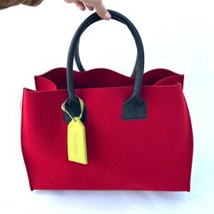 New Parkhaus Parking House Bazar Bag Red Wolf Felt Tote Thick Oversized Purse